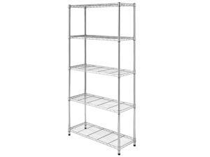 Utility Garage Shelving Unit 5 Shelf Heavy Duty Wire Metal Rack Chrome Organizer Utility Garage Shelving Unit 5 Shelf Heavy Duty Wire Metal Rack Chrome Organizer