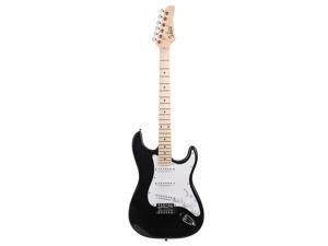 Maple Black Electric Guitar w/ Case and Accessories Pack for Beginner Maple Black Electric Guitar w/ Case and Accessories Pack for Beginner