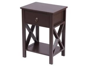 Set Of 2 Elegant Nightstand W 2 Locking Drawer End Table Bedside Cabinet White Newegg Com