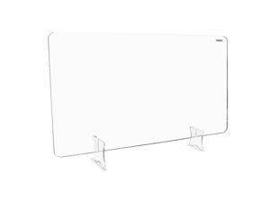 Leadzm Acrylic Removable Sneeze Guard, Clear Freestanding Protective Shield, Barrier Against Virus Spread Board, Desk Divider (60" x 23.6" x0.24") Leadzm Acrylic Removable Sneeze Guard, Clear Freestanding Protective Shield, Barrier Against Virus Spread Board, Desk Divider (60" x 23.6" x0.24")