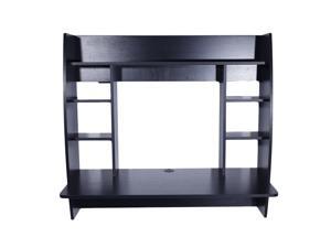 Coner Desk Floating Wall Mounted Computer Laptop Table Bookshelf Storage Black Coner Desk Floating Wall Mounted Computer Laptop Table Bookshelf Storage Black