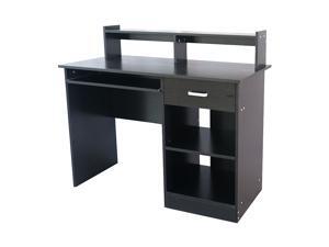 Black Computer Desk Home Office Workstation Laptop Table Drawer & Keyboard Tray Black Computer Desk Home Office Workstation Laptop Table Drawer & Keyboard Tray