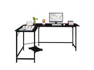 L-shaped Corner Desk Gaming Computer Workstation Table w/ Cpu Stand Home Office