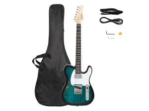 Glarry GTL Semi-Hollow Electric Guitar F Hole HS Pickups Rosewood Fingerboard White Pearl Pickguard Blue Glarry GTL Semi-Hollow Electric Guitar F Hole HS Pickups Rosewood Fingerboard White Pearl Pickguard Blue
