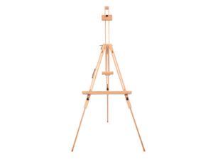 Blown Easel Tripod Stand Display Portable Wooden Box Wheels Easel