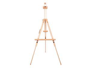 Artist Painting Wood Tripod Stand Sketch Box Portable Display Easel Floor  Wheels 