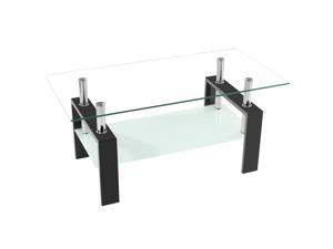 Hot Style Rectangular Tempered Glass Coffee Table Kitchen Home Office Furniture