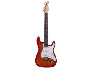 Sunset Red School Music Electric Guitar Set w/ Gig Bag Strap Cord for Beginner Sunset Red School Music Electric Guitar Set w/ Gig Bag Strap Cord for Beginner