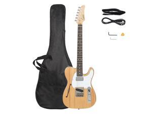Glarry GTL Semi-Hollow Electric Guitar F Hole HS Pickups Rosewood Fingerboard White Pearl Pickguard Burlywood Electric Guitar Glarry GTL Semi-Hollow Electric Guitar F Hole HS Pickups Rosewood Fingerboard White Pearl Pickguard Burlywood Electric Guitar