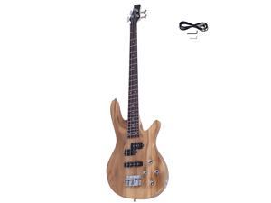 New IB Basswood 24 Frets Electric Bass Guitar Natural Color