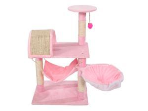 32" Pink Cat Tree Tower Condo Furniture Scratch Post Kitty Pet House Play Bed 32" Pink Cat Tree Tower Condo Furniture Scratch Post Kitty Pet House Play Bed
