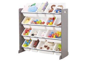 Toy Storage Organizer with 16 Multiple Color Platic Bins Shelf Drawer for Kid's Bedroom Playroom