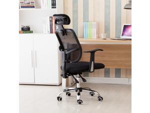 Adjustable Mesh High Back Office Chair Computer Desk Seat w/ Headrest Black Adjustable Mesh High Back Office Chair Computer Desk Seat w/ Headrest Black