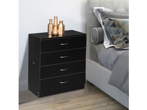 New 4 Drawer Chest Dresser Clothes Storage Bedroom Furniture wood Cabinet Black 