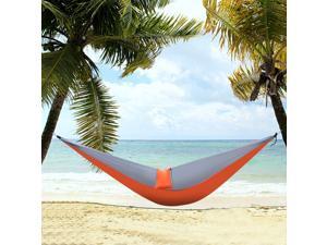 Camping Hammock Outdoor Parachute Double Tent Lightweight Travel Orange & Gray Camping Hammock Outdoor Parachute Double Tent Lightweight Travel Orange & Gray