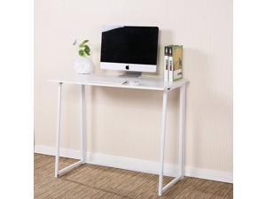 Modern Folding Computer Desk Home Office Study PC Writing Table Furniture White