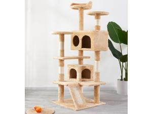 Cat Tree Apartment with Sisal Armrest, Armrest Board, Plush and Double Room, Cat Tower Furniture, Kitten Activity Center, Cat Play House Cat Tree Apartment with Sisal Armrest, Armrest Board, Plush and Double Room, Cat Tower Furniture, Kitten Activity Center, Cat Play House