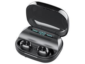 Wireless Earbuds, Bluetooth 5.0 Earphones with Charging Case, CVC 8.0 Noise Cancellation, Easy-Pairing, Built-in Microphones, IPX7 Waterproof Earbuds for Sports, Workout, Gym, Black