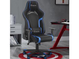 UHOMEPRO Gaming Chair, Massage Ergonomic Massage Office Chair, Adjustable Swivel Leather Computer Chair High Back Desk Chair with Headrest and Lumbar Support, Great for Home Office, Blue UHOMEPRO Gaming Chair, Massage Ergonomic Massage Office Chair, Adjustable Swivel Leather Computer Chair High Back Desk Chair with Headrest and Lumbar Support, Great for Home Office, Blue
