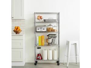 Black Metal Shelving Unit, URHOMEPRO 5-Tier Heavy Duty Height Adjustable Kitchen Storage Shelves, Wire Shelving With Wheel, Wire Storage Racks for Garage Office kitchen, 35.43"L x 13.78"W x 65"H Black Metal Shelving Unit, URHOMEPRO 5-Tier Heavy Duty Height Adjustable Kitchen Storage Shelves, Wire Shelving With Wheel, Wire Storage Racks for Garage Office kitchen, 35.43"L x 13.78"W x 65"H
