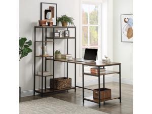 Home Office Computer Desk with 9 Storage Shelves, UHOMEPRO Modern Large Study Table PC Laptop Writing Desk Workstation with Hutch Bookshelf, 62.9"L x 35.4"W x 57.8"H, Brown Home Office Computer Desk with 9 Storage Shelves, UHOMEPRO Modern Large Study Table PC Laptop Writing Desk Workstation with Hutch Bookshelf, 62.9"L x 35.4"W x 57.8"H, Brown