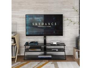 Universal Swivel Floor TV Stand, UHOMEPRO SturdyTV Mount Stand for Most 32"-65" LCD LED Flat/Curved Screen TVs, Height Adjustable, Metal Tube Cable Management, Glass Base, Blackvvvv Universal Swivel Floor TV Stand, UHOMEPRO SturdyTV Mount Stand for Most 32"-65" LCD LED Flat/Curved Screen TVs, Height Adjustable, Metal Tube Cable Management, Glass Base, Blackvvvv
