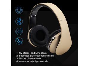 Wireless Headset, UHOMEPRO Bluetooth Headset with Mic, FM and MP3 player functions, Wired Stereo Headphones, Headphones for Music, Sports, Answer or Reject Phone Calls for Wearing (champagne) Wireless Headset, UHOMEPRO Bluetooth Headset with Mic, FM and MP3 player functions, Wired Stereo Headphones, Headphones for Music, Sports, Answer or Reject Phone Calls for Wearing (champagne)