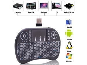 Mini Wireless Keyboard, UHOMEPRO 2.4 GHz Wireless Mini Handheld Remote Control Keyboard, RGB Backlit & Rechargeable Battery, Widely Compatibility, Mini keyboard for Smart TV, HTPC, PS3, etc Mini Wireless Keyboard, UHOMEPRO 2.4 GHz Wireless Mini Handheld Remote Control Keyboard, RGB Backlit & Rechargeable Battery, Widely Compatibility, Mini keyboard for Smart TV, HTPC, PS3, etc