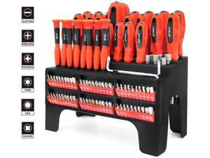 100-Piece Magnetic Screwdriver Set with Organizer Rack,Drive Magnetic Bit Holding Screwdriver Handle,for Home Repair,Improvement,Best Tools for Men Tools Gift 100-Piece Magnetic Screwdriver Set with Organizer Rack,Drive Magnetic Bit Holding Screwdriver Handle,for Home Repair,Improvement,Best Tools for Men Tools Gift
