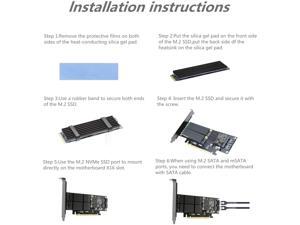 3 in 1 M.2 and mSATA SSD Adapter Card for M.2 NVME to PCIE Adapter,M.2 SATA SSD to SATA III Adapter,mSATA to SATA Adapter (with 2 Aluminum Heatsink) 3 in 1 M.2 and mSATA SSD Adapter Card for M.2 NVME to PCIE Adapter,M.2 SATA SSD to SATA III Adapter,mSATA to SATA Adapter (with 2 Aluminum Heatsink)