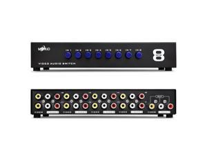 AV Switch Box Switcher Selector (8 Input 1 Output) - 8 Way Port Stereo RCA Audio and Composite Video Selector Switch Box For Wii, XBOX, DVD, PS2, Cable Box, Security Monitors, Cameras AV Switch Box Switcher Selector (8 Input 1 Output) - 8 Way Port Stereo RCA Audio and Composite Video Selector Switch Box For Wii, XBOX, DVD, PS2, Cable Box, Security Monitors, Cameras