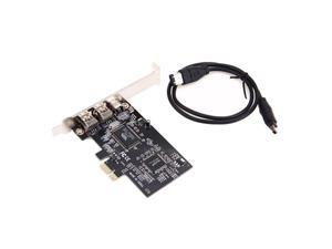 Via Chip PCIe 3 Ports 1394A Firewire Expansion Card, PCI Express (1X) to External IEEE 1394 Adapter Controller (2 x 6 Pin + 1 x 4 Pin) for Desktop PC and DV Connection w/ Cable Via Chip PCIe 3 Ports 1394A Firewire Expansion Card, PCI Express (1X) to External IEEE 1394 Adapter Controller (2 x 6 Pin + 1 x 4 Pin) for Desktop PC and DV Connection w/ Cable