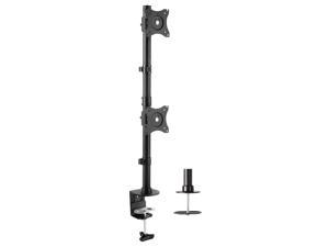 Dual Computer Monitor Desk Mount Stand Vertical Arrary for 2 Screens up to 27"