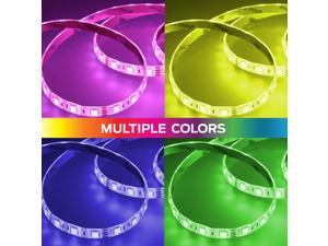 Multi-Color USB LED Light Strip with Remote- 6.5ft/2m