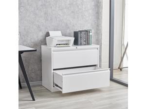 2 Drawer Lateral File Cabinet with Lock - Durable Metal Filing