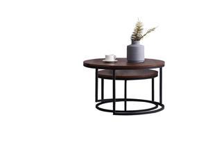31.5 inch Modern Round Nesting Coffee Set of 2,Nesting Sofa Tables for Living Room Patio