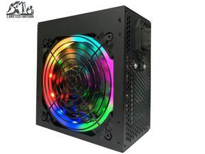 LanXie Power Supply RGB 700W Desktop Computer ATX Smart  Power Supply with 120mm Ultra Quiet Auto Speed Control Fan, ATX 12V 2.3/EPS 12V Active PFC 6 Protection Functions