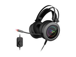 G200 Gaming Headset, 7.1 Virtual Surround Sound, Noise Cancelling, RGB, USB Connector Circumaural Wired PC Gaming Headset for PS4/Switch/Xbox one, Gray