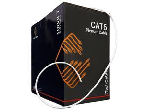 Cat6 Plenum 1000ft Ethernet Cable (CMP Rated) | Unshielded Twisted Pair (UTP) Ethernet Cable  | 23AWG 4Pair Solid, 550-MHz | Fluke Tested | Up to 10 Gigabit, White