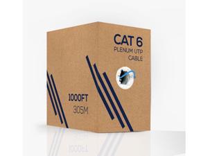 Cat6 Plenum 1000ft (CMP) Ethernet Cable, 23AWG 4Pair,  Fluke Tested, 550MHz Network Cable Unshielded Twisted Pair (UTP), Blue