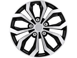 Automotive WH553-17S-BS Black/Silver 17 Inch 17" Spyder Performance Wheel Cover | Pack of 4 | Fits Toyota Volkswagen VW Chevy Chevrolet Honda Mazda Dodge Ford and Others