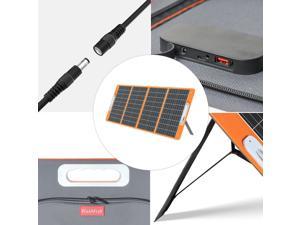 100W 18V Portable Solar Panel, Flashfish Foldable Solar Charger with 5V USB 18V DC Output Type-C Output Compatible with Portable Generator, Smartphones, Tablets and More