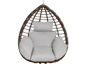 Swing Egg Chair Cushion, Thick Leisure Hanging Basket Chair Cushion, Can Be for Indoor/Outdoor Swing Chair Cushion, Removable and Washable Hanging Chair Cushion (Only Cushion)(B)