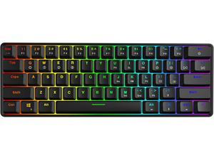 GK61 Mechanical Gaming Keyboard - 61 Keys Multi Color RGB Illuminated LED Backlit Wired Programmable for PC/Mac Gamer Tactile (Gateron Optical Brown)
