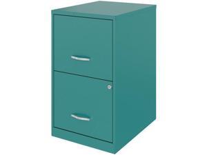 Lorell File Cabinet,F/F,2-Drawer,Steel,14-1/4"X18"X24-1/2" ,Teal (LLR14341TL)