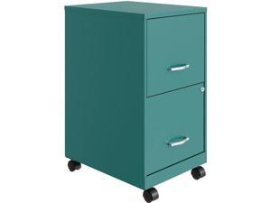 Lorell File Cabinet,F/F,Mobile,Steel,14-1/4"X18"X26-1/2" ,Teal (LLR00061TL)