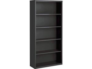 Lorell Bookcase, 5-Shelf, Steel, 34-1/2"x12-5/8"x30", Charcoal (LLR59694)