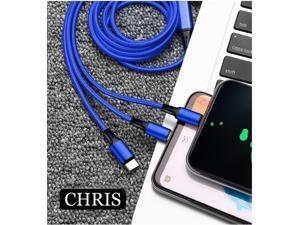 Chris 4ft 3 in 1 Charger Cord Multi USB Charging Cable Cords Braided Type C/Micro Compatible with Phone 11 Pro Max/XS MAX/8 Plus/Galaxy Note 10/S20/S10,Blue Chris 4ft 3 in 1 Charger Cord Multi USB Charging Cable Cords Braided Type C/Micro Compatible with Phone 11 Pro Max/XS MAX/8 Plus/Galaxy Note 10/S20/S10,Blue