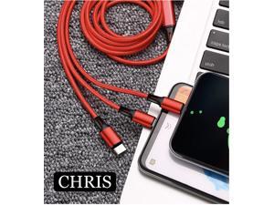 Chris 4ft 3 in 1 Charger Cord Multi USB Charging Cable Cords Braided Type C/Micro Compatible with Phone 11 Pro Max/XS MAX/8 Plus/Galaxy Note 10/S20/S10,Red Chris 4ft 3 in 1 Charger Cord Multi USB Charging Cable Cords Braided Type C/Micro Compatible with Phone 11 Pro Max/XS MAX/8 Plus/Galaxy Note 10/S20/S10,Red