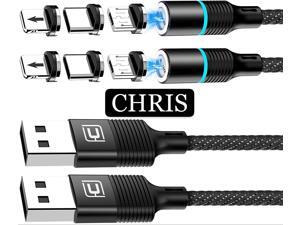 Magnetic Charging Cable, CAFELE Nylon Braided USB 3.A Fast Charging Cord with LED Light, Universal 3 in 1 Magnet Phone Charger Compatible with Micro USB, Type C Devices - Black/6.6ft Magnetic Charging Cable, CAFELE Nylon Braided USB 3.A Fast Charging Cord with LED Light, Universal 3 in 1 Magnet Phone Charger Compatible with Micro USB, Type C Devices - Black/6.6ft
